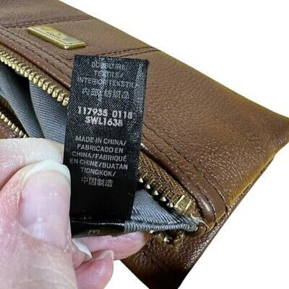 Fossil Ella Clutch Brown Leather Wallet zipper fold card orgainizer - Picture 7 of 7